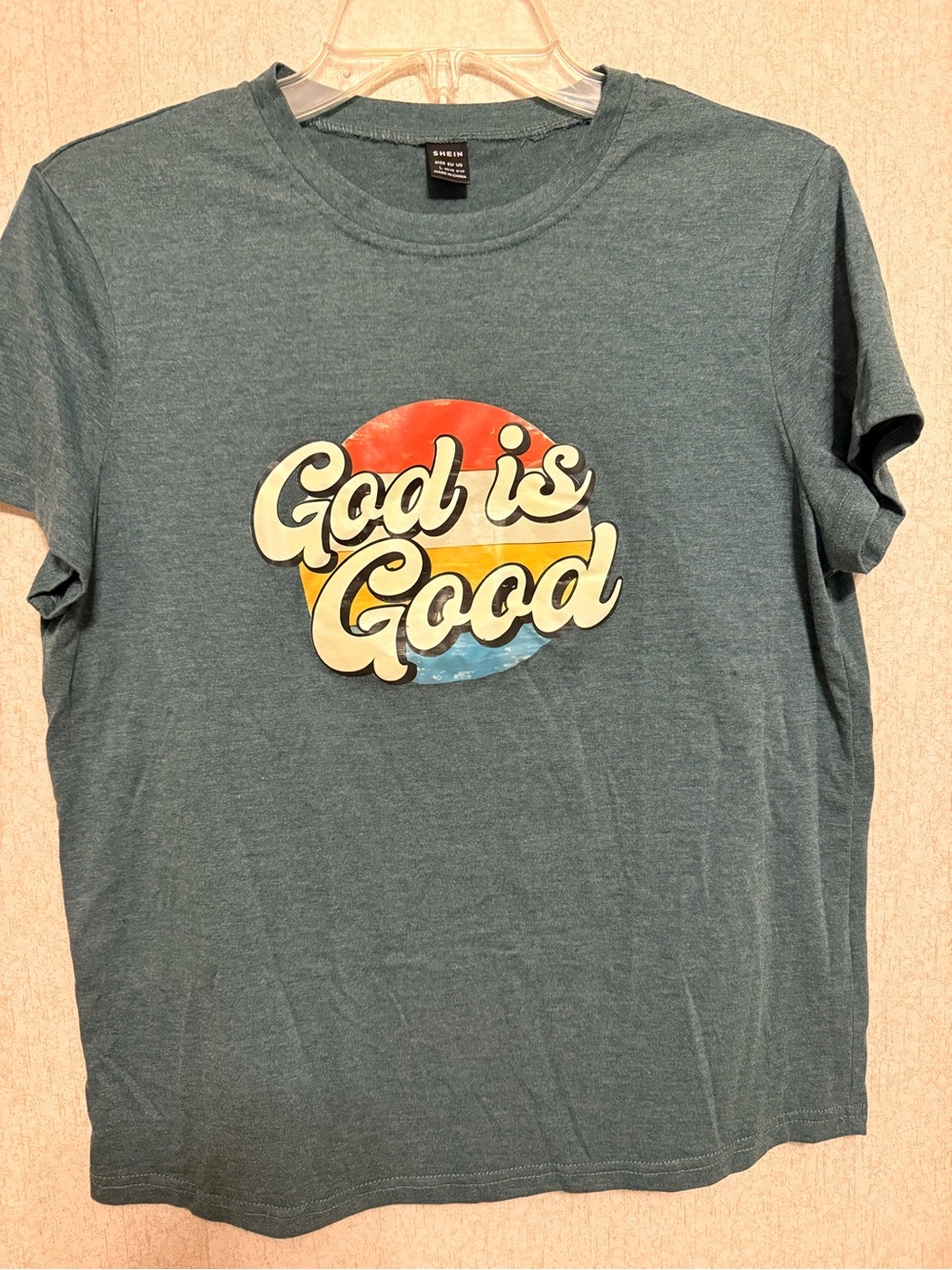 SHEIN Teal Crewneck Short-Sleeve Tee